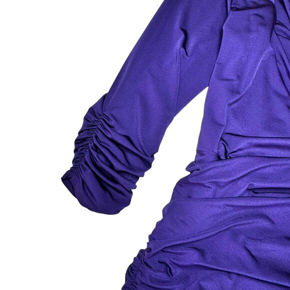 NWT Tadashi Shoji Sheath Dress Sz S Purple Keyhole Ruching Event Formal Party - Picture 10 of 14